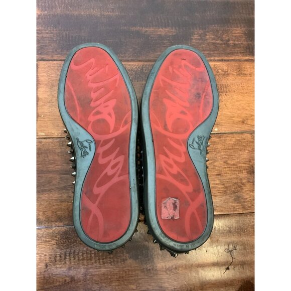 Christian Louboutin Men's Roller-Boat Gray Wool Spike Sneakers Size 8.5 | 41.5 - Picture 7 of 7